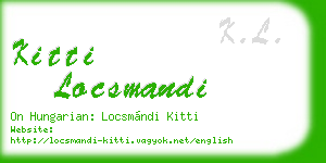 kitti locsmandi business card